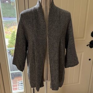 Eileen Fisher Charcoal Open Front Cardigan